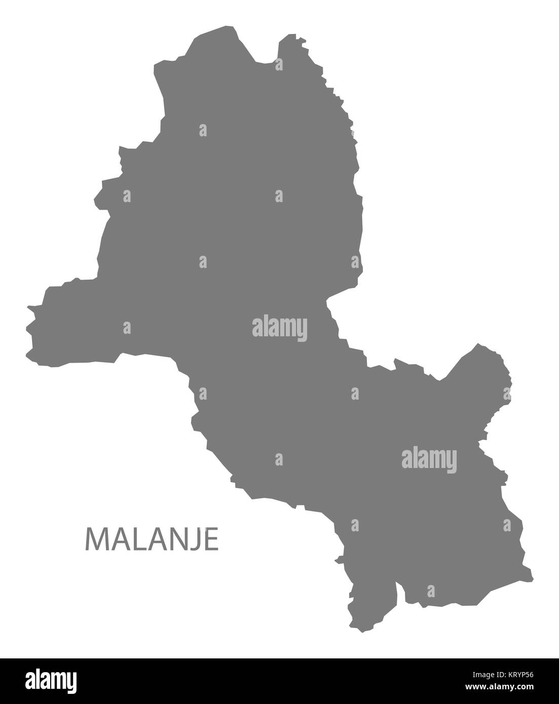 Malanje Angola Mappa grigio Foto Stock