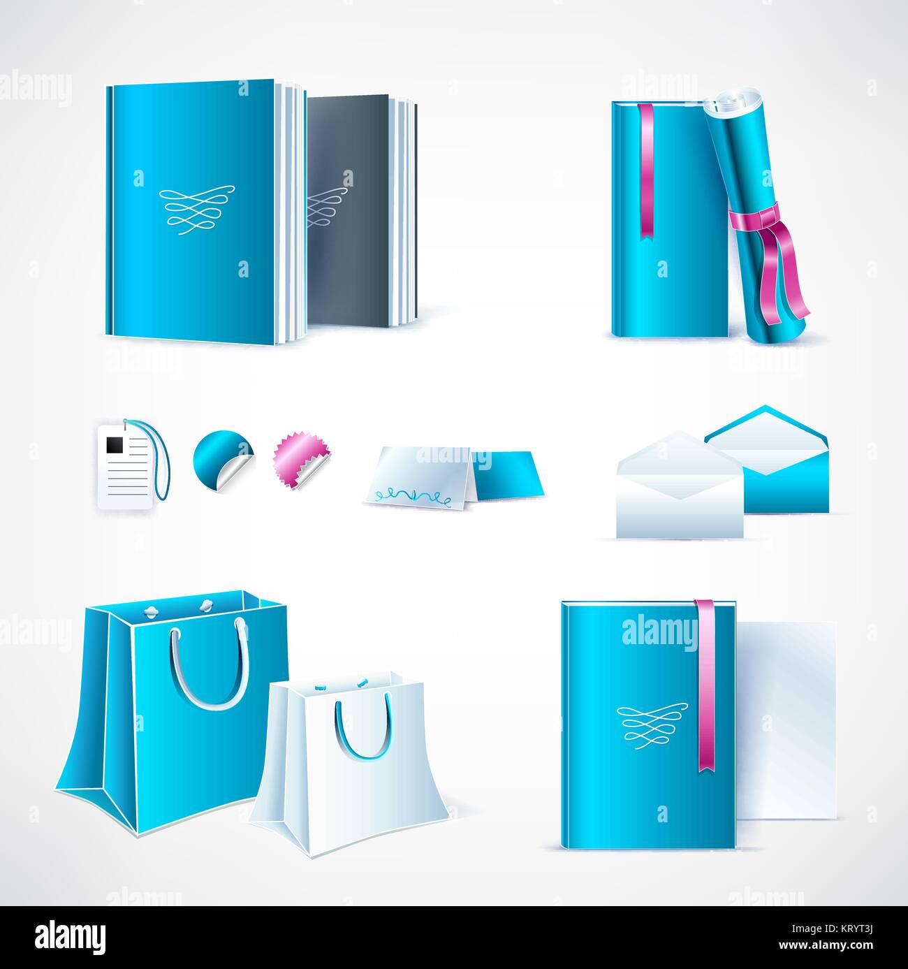 Mockup modello per il branding e il design dei prodotti. Isolato di cancelleria realistiche. Facile da utilizzare per la pubblicità del branding e marketing. eps10 Illustrazione Vettoriale