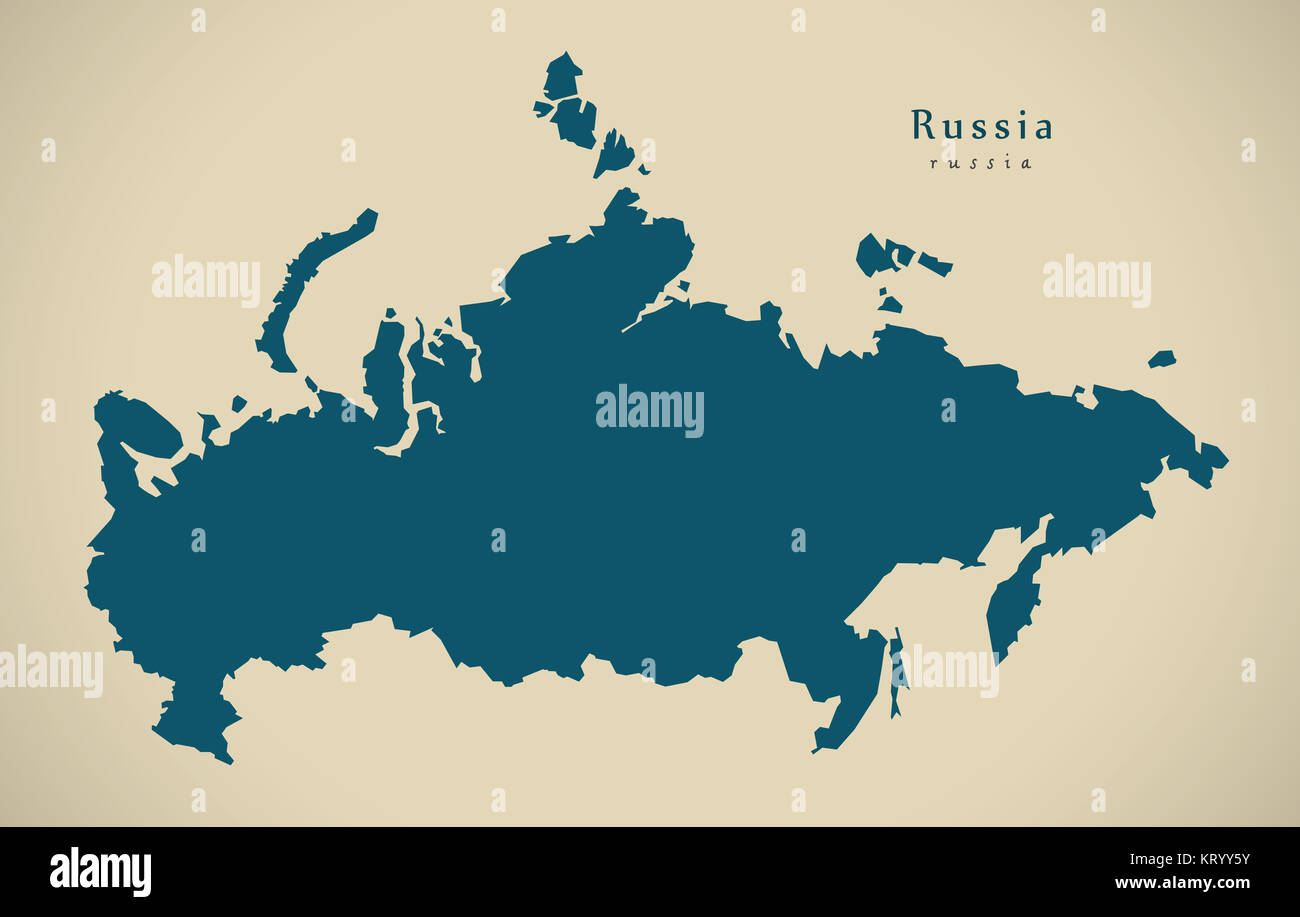 Mappa moderno - Russia RU illustrazione Foto Stock