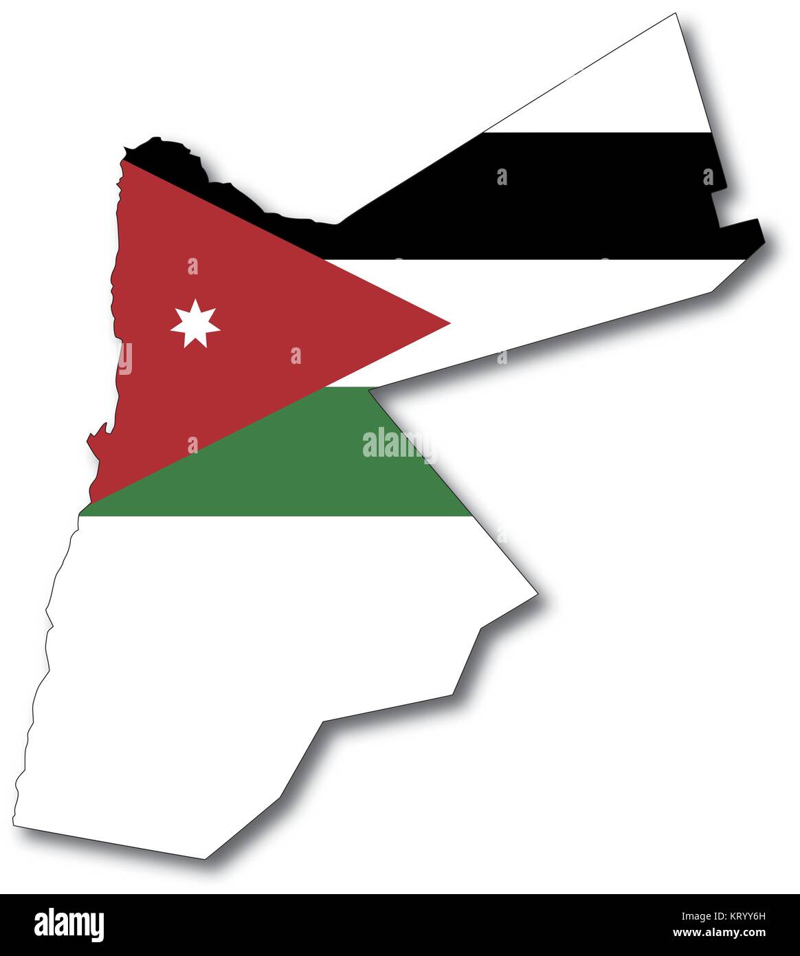 Vectorflag Mappa di Giordania, schizzo con ombra Illustrazione Vettoriale