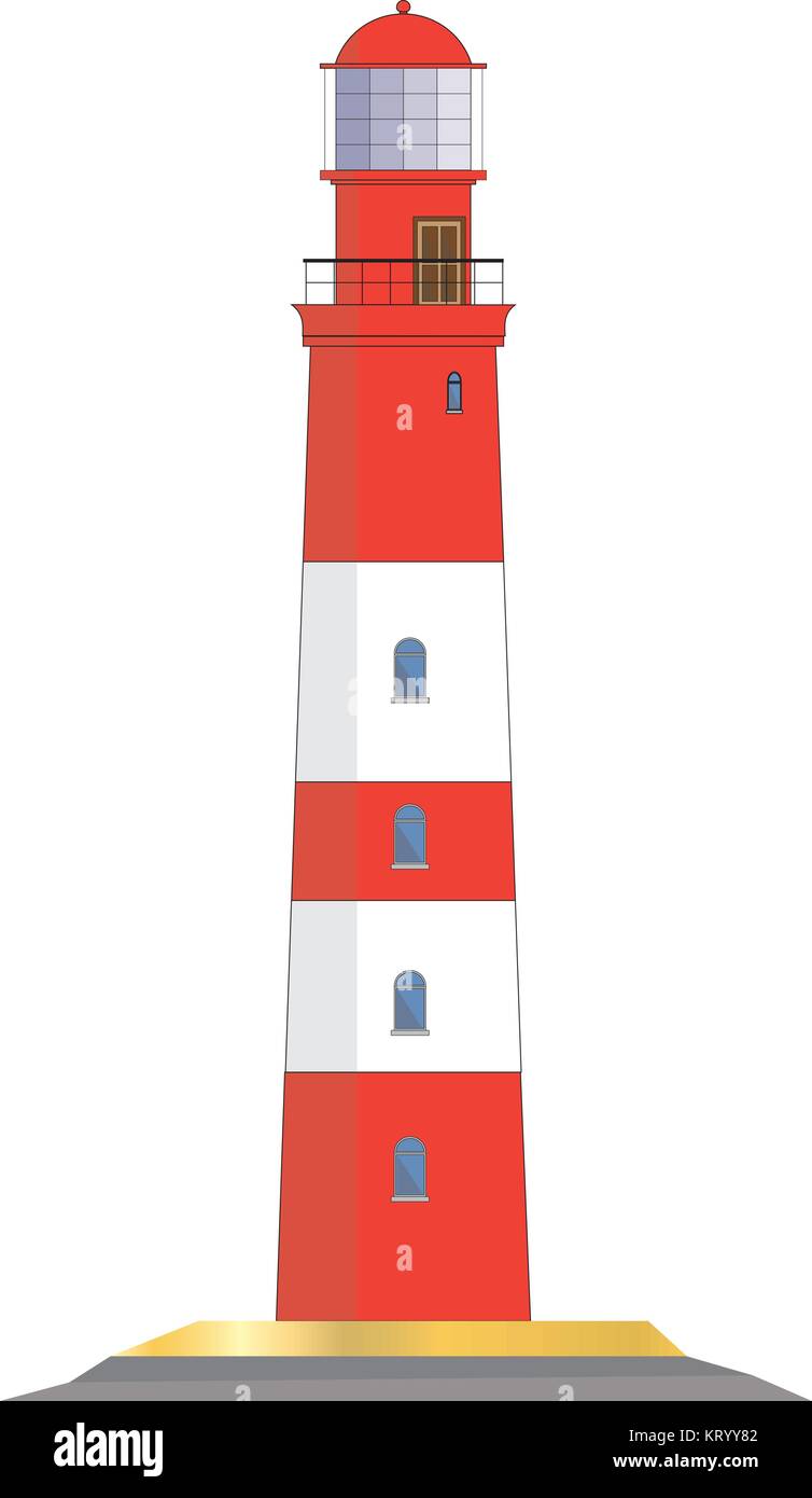 Lighthouse vector graphic isolati su sfondo bianco Illustrazione Vettoriale