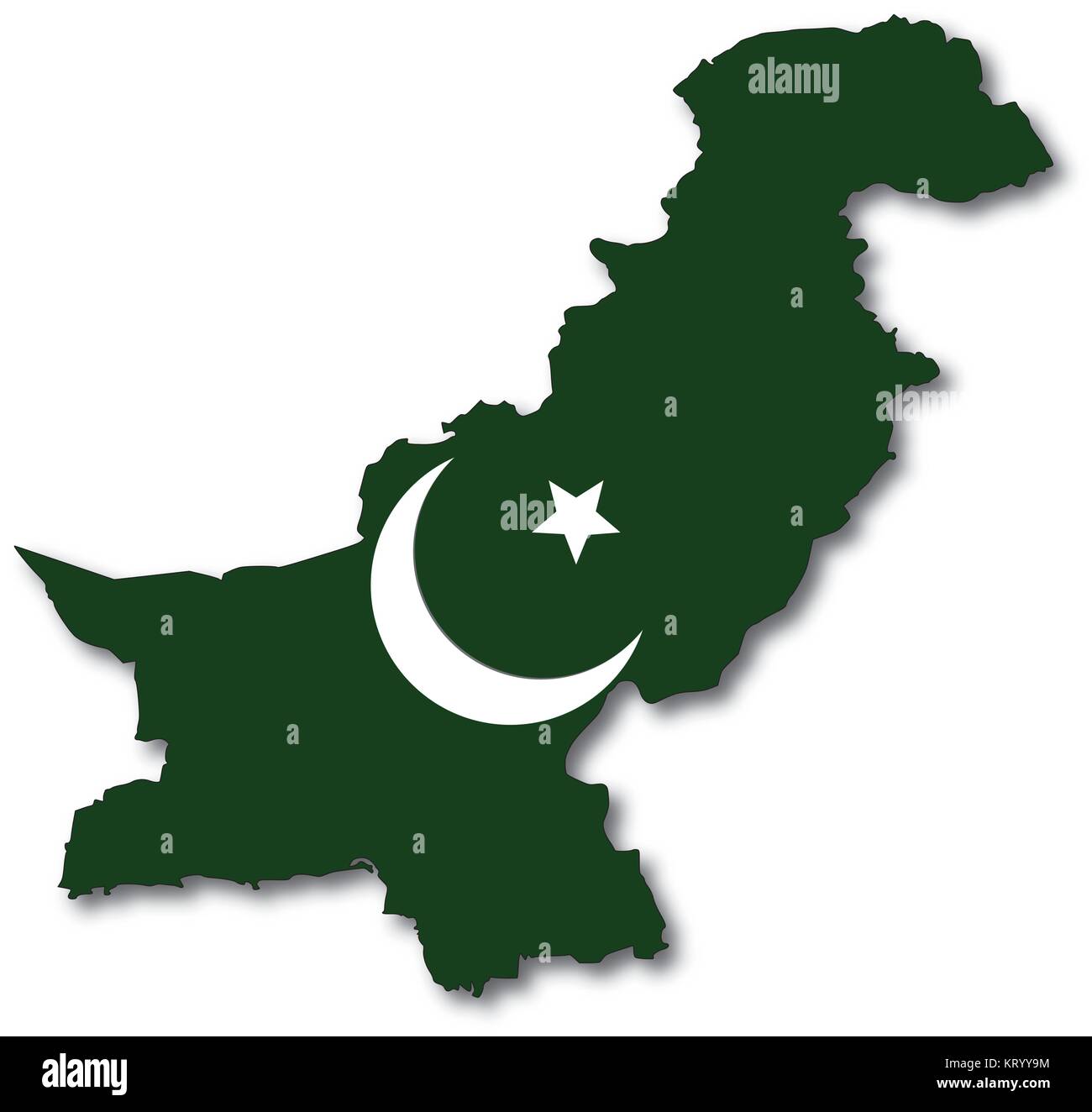 Vettore mappa di bandiera del Pakistan Illustrazione Vettoriale