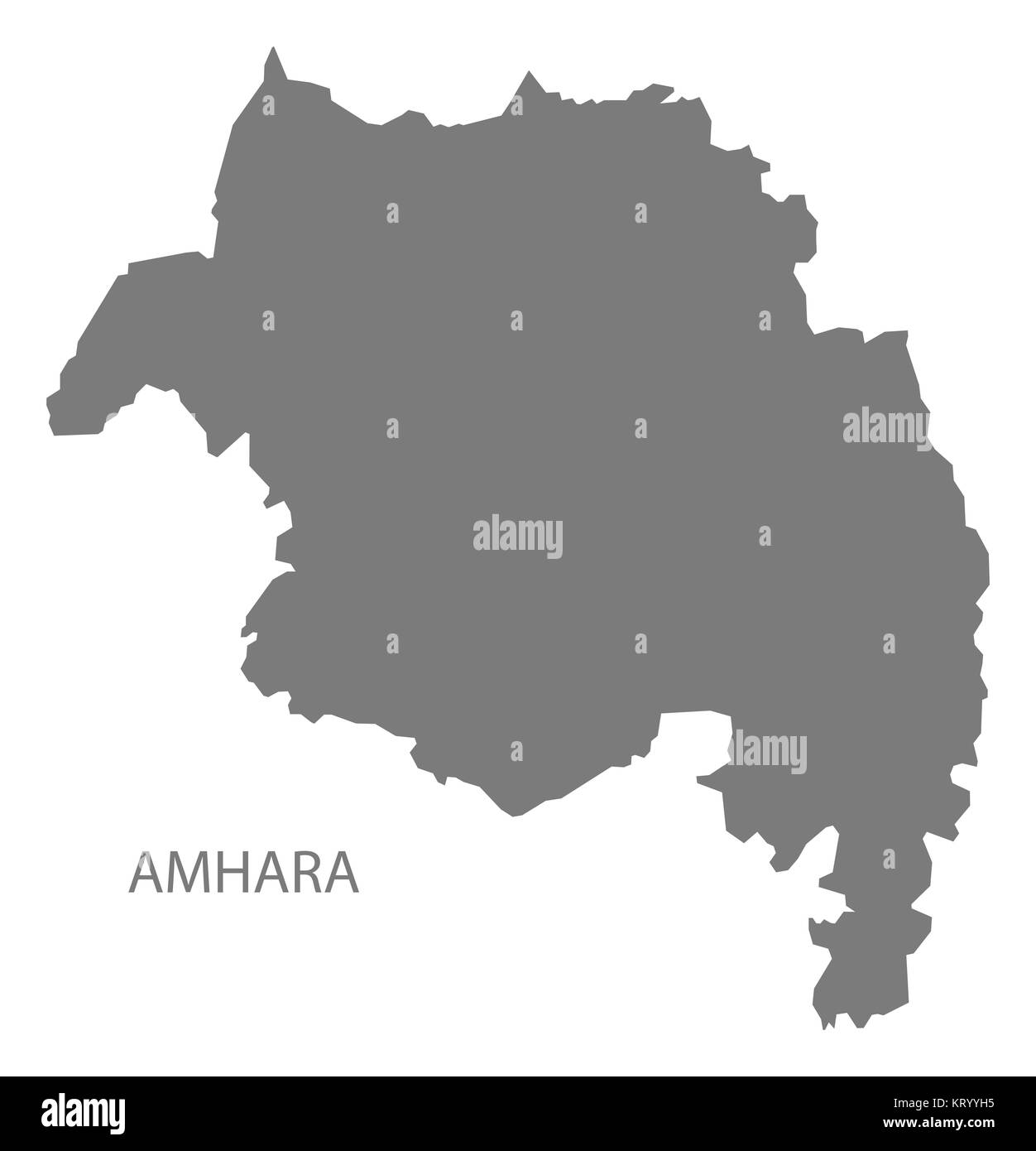 Amhara Etiopia Mappa grigio Foto Stock