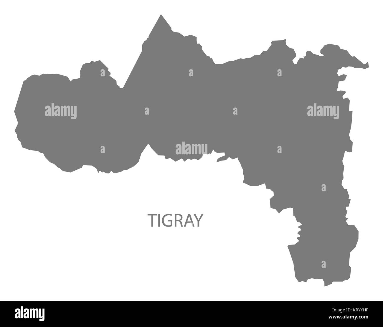Tigray Etiopia Mappa grigio Foto Stock