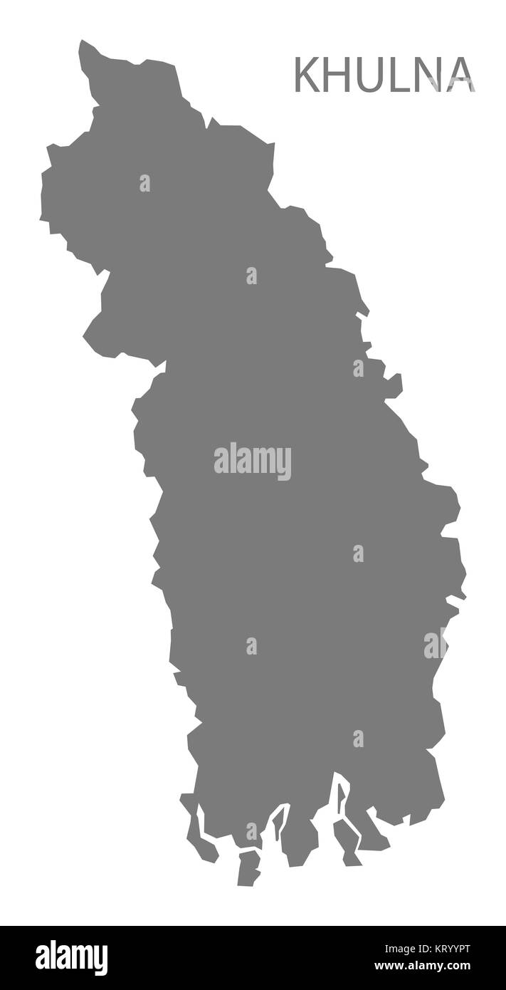 Khulna Bangladesh Mappa grigio Foto Stock