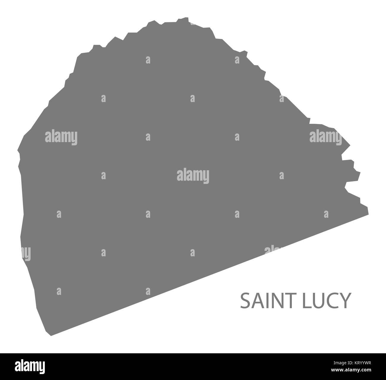 Saint Lucia Barbados Mappa grigio Foto Stock