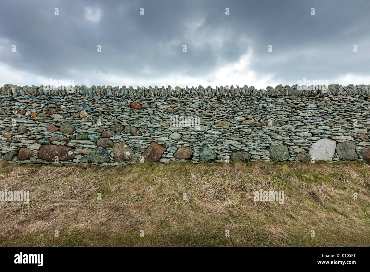 Muretti a secco, Anglesey, Ynys Mon, Galles del Nord, Regno Unito Foto Stock