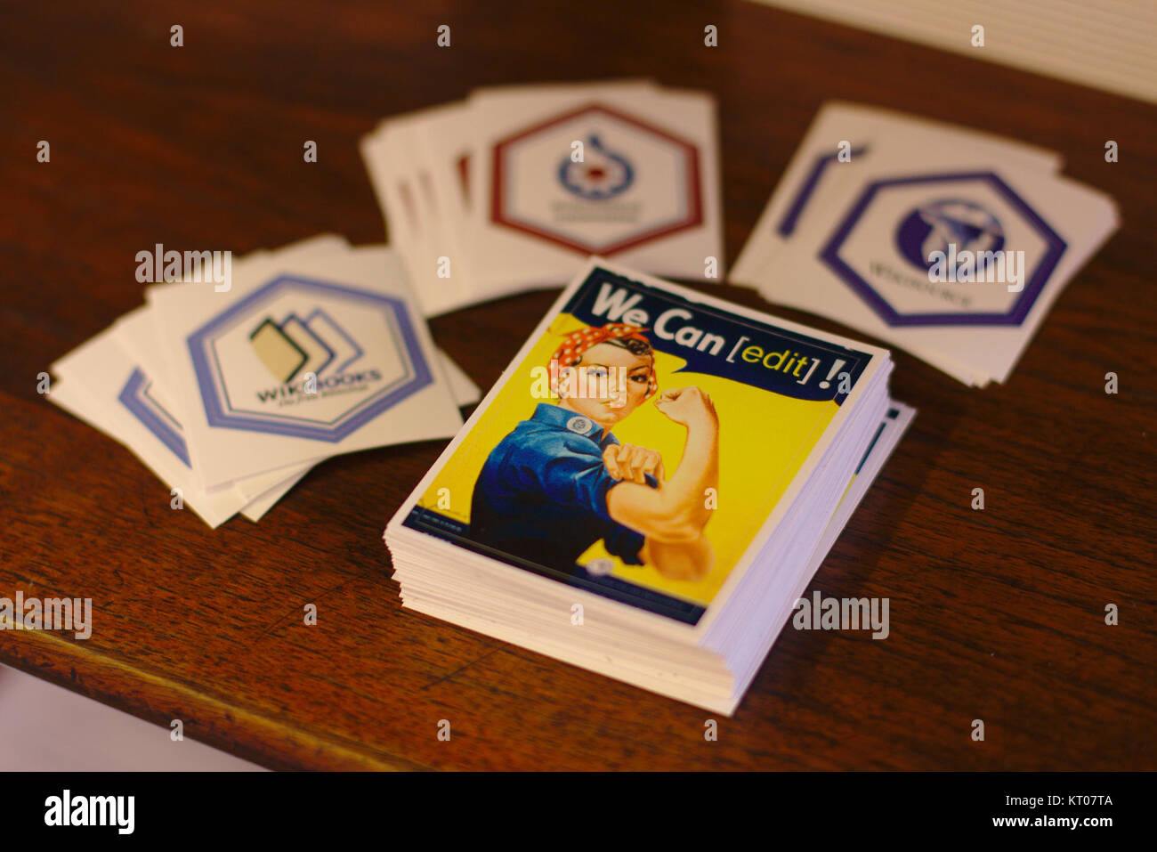 Un'immagine dell'editatona di ArtAndFeminism tenutasi a Graz, in Austria, nel marzo 2017, incentrata sul miglioramento della copertura delle donne artisti su Wikipedia. Foto Stock