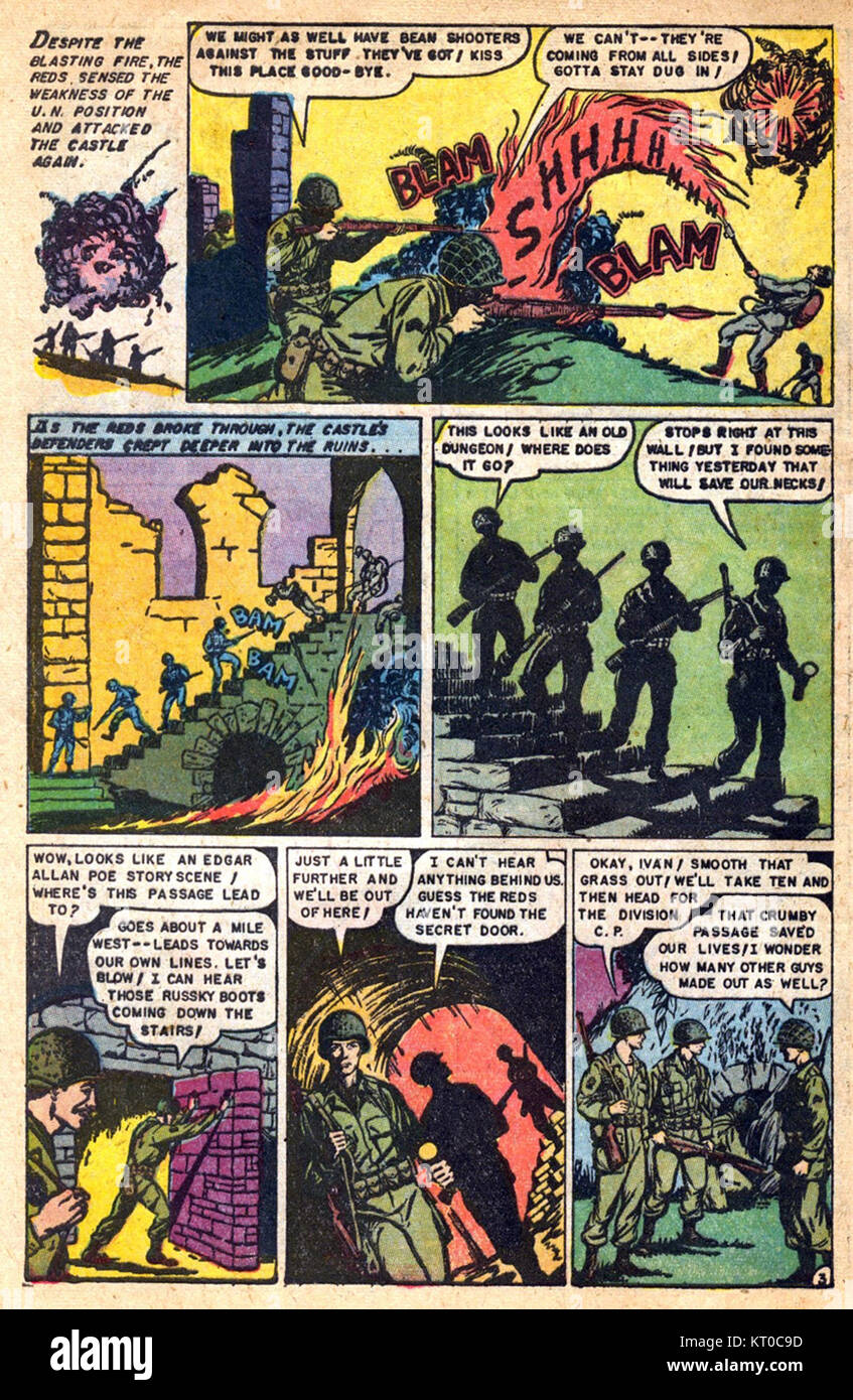 Un riferimento storico al concetto di guerra atomica, che illustra un periodo di tensione e paura che circonda il conflitto nucleare, in particolare a metà del XX secolo durante la Guerra fredda. Foto Stock