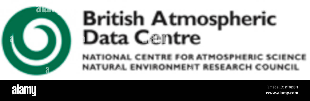 Il logo BADC-NCA rappresenta il lavoro collaborativo del British Atmospheric Data Centre (BADC) e del National Centre for Atmospheric Science (NCA). Il logo simboleggia gli sforzi di ricerca nelle scienze atmosferiche. Foto Stock