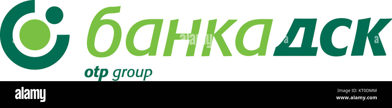 Il logo Banka DSK rappresenta una delle più grandi istituzioni finanziarie bulgare. Nota per offrire una gamma di servizi bancari, Banka DSK è diventata un attore chiave nel settore bancario bulgaro, fornendo servizi dai conti di risparmio alle banche aziendali. Foto Stock