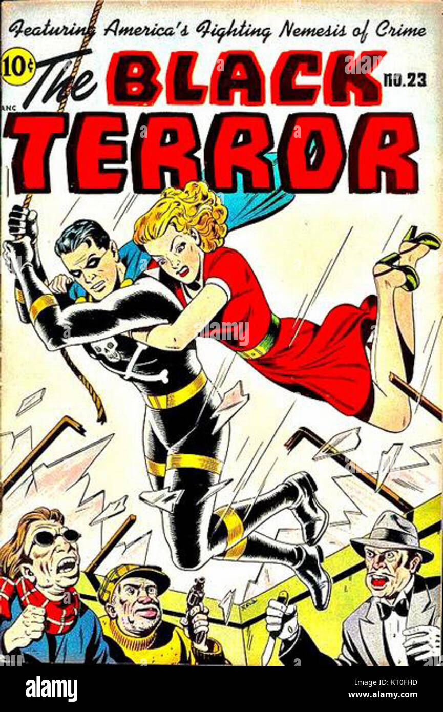 "Terrore nero" si riferisce a un termine con varie associazioni storiche e culturali, potenzialmente relativo a eventi politici, figure o movimenti. Potrebbe anche avere implicazioni di cultura pop a seconda del contesto. Foto Stock