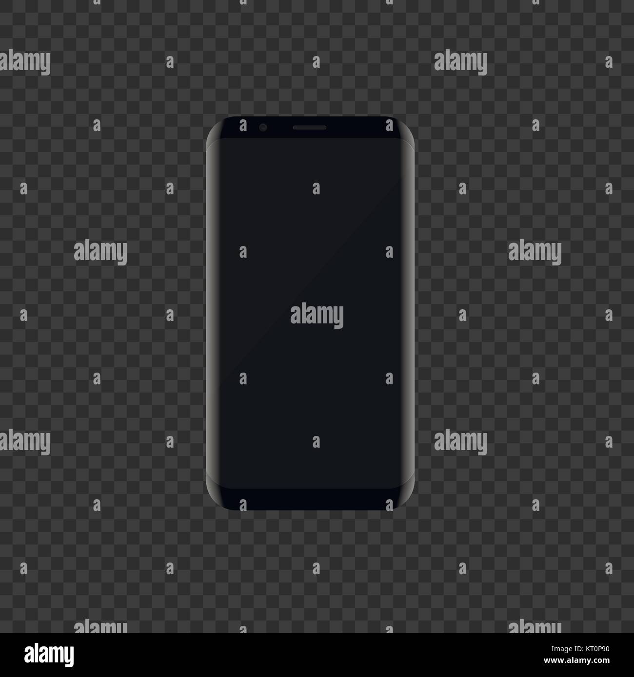 Nero Smartphone con un design moderno Illustrazione Vettoriale