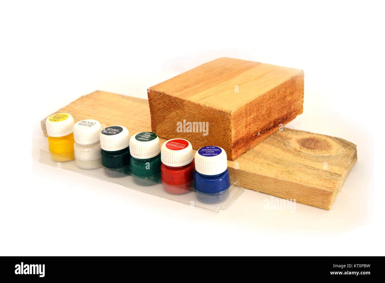 I frammenti di legno e multi-colore senza tossici Vernici legno Foto Stock