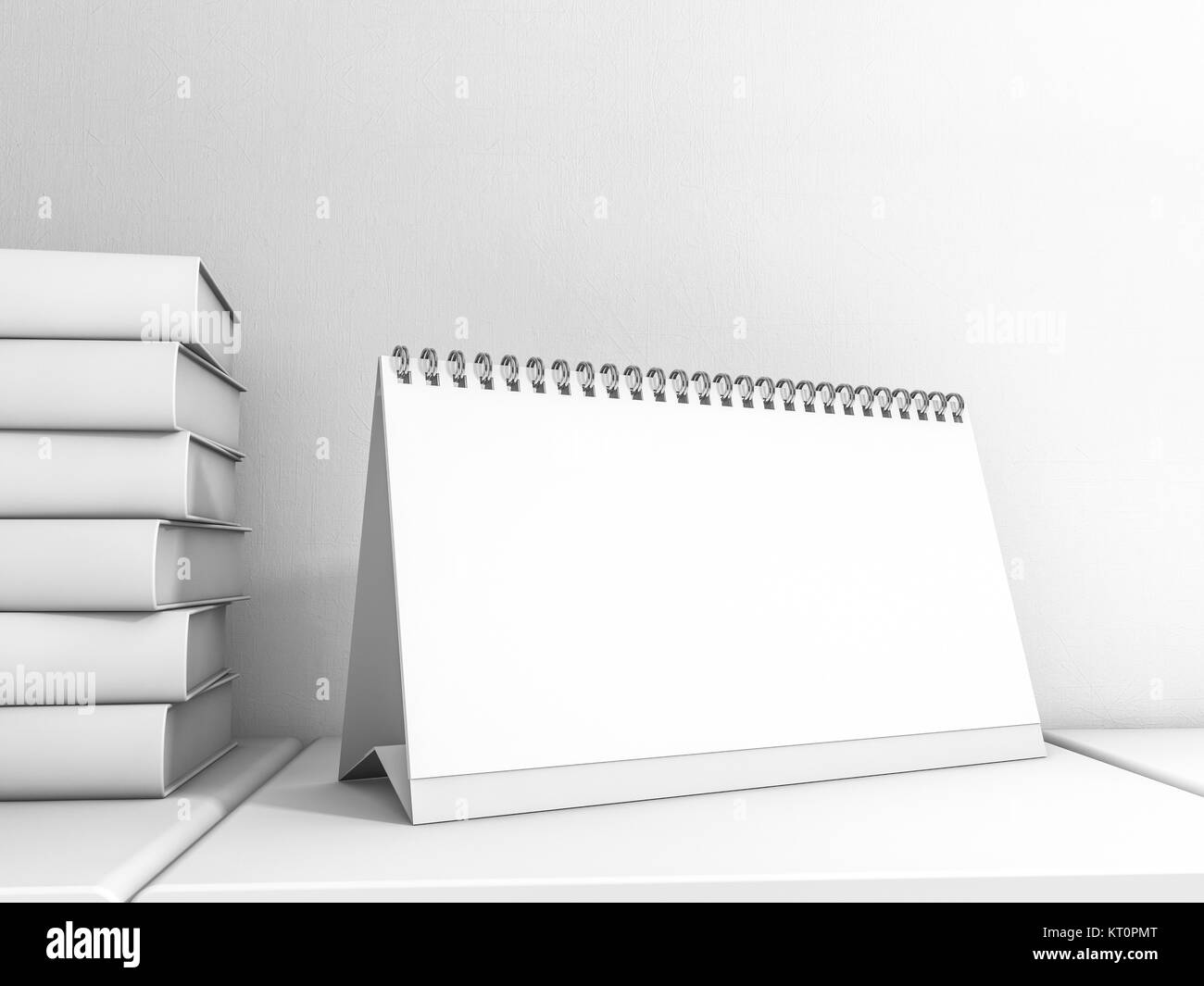 Immagine calendario desk mockup. Il rendering 3D Foto Stock