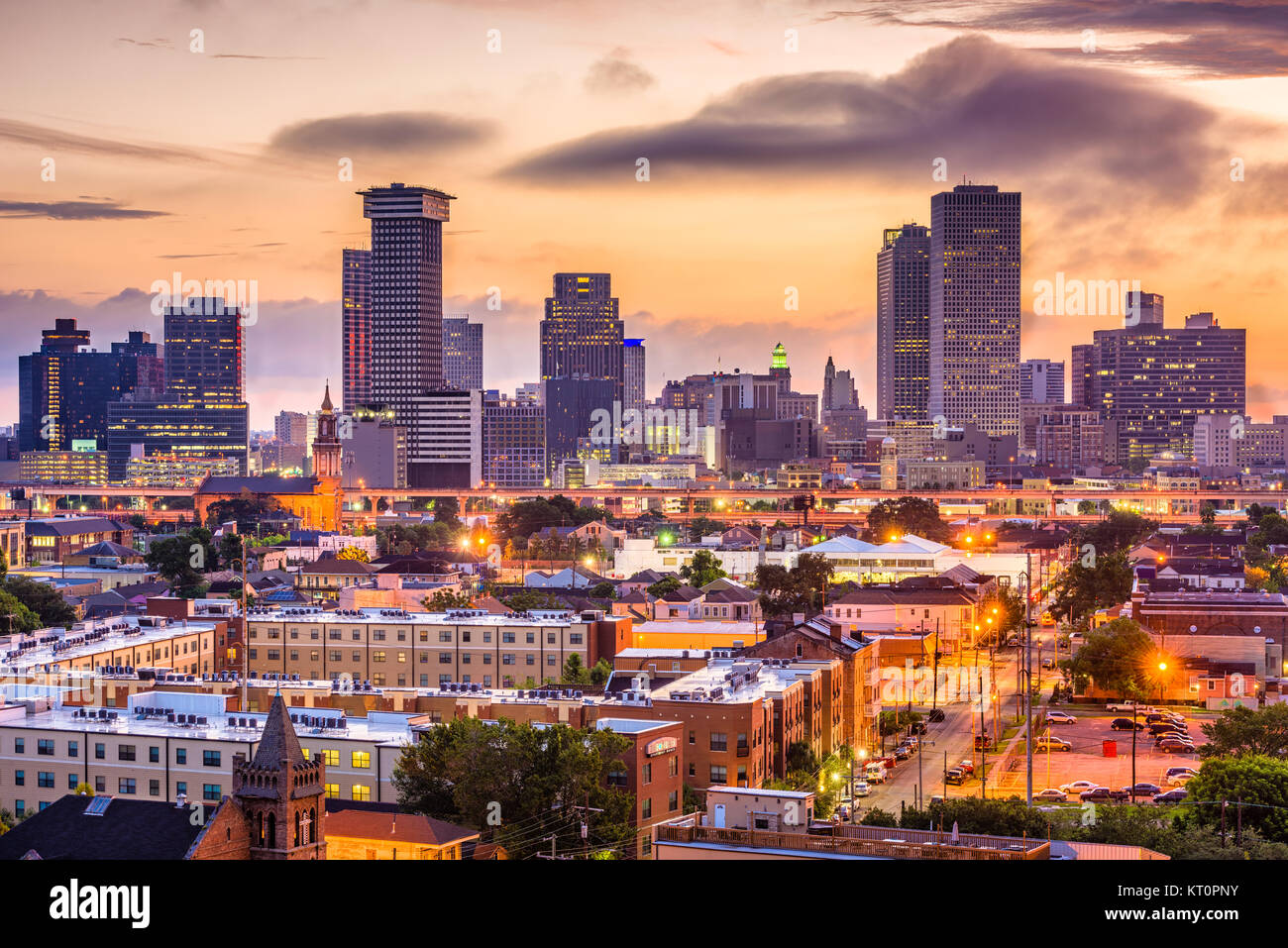 New Orleans, Louisiana, Stati Uniti d'America skyline del centro. Foto Stock