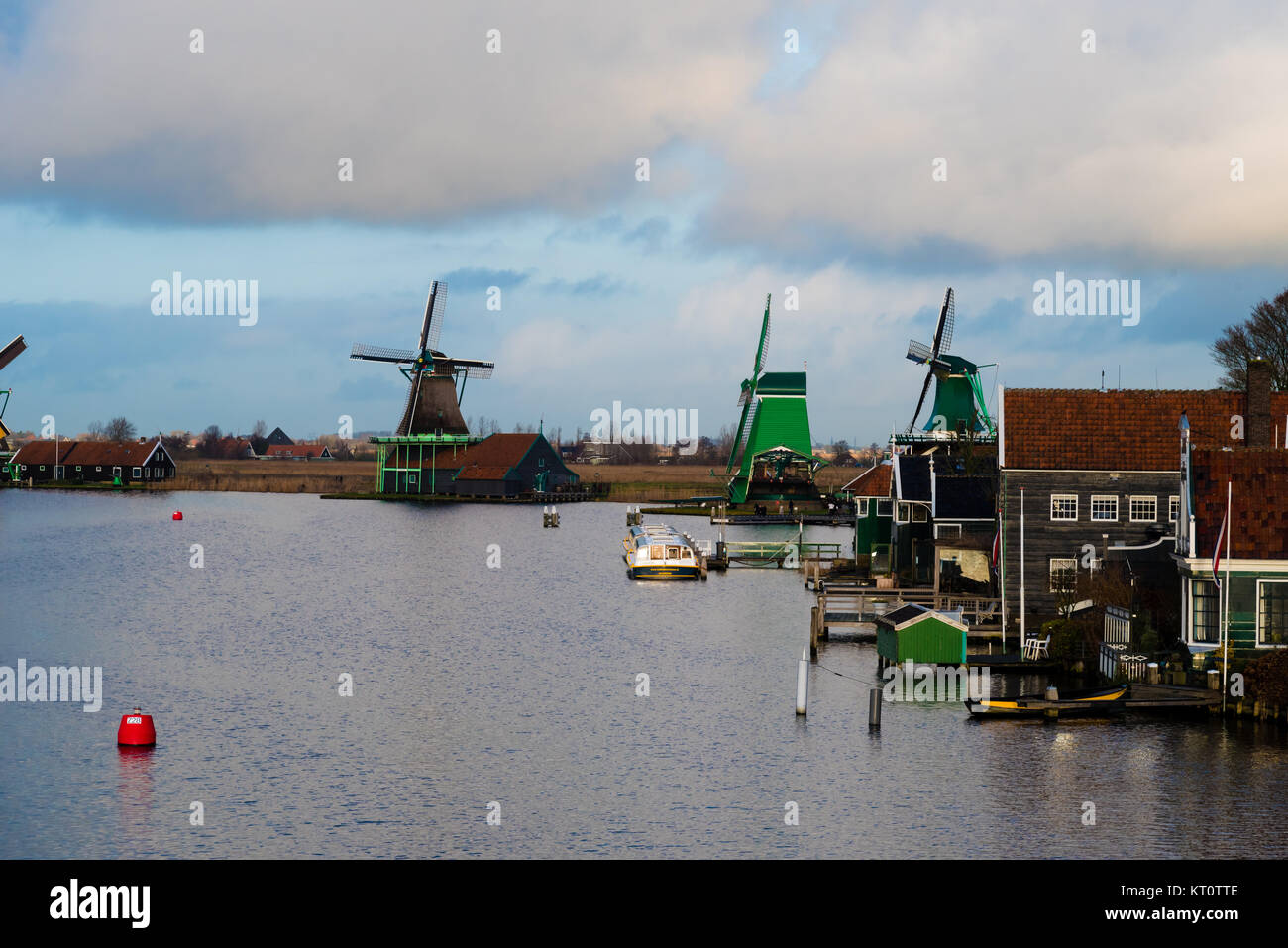 Zone rurali paesaggio olandese di Zaanse Schans village Foto Stock