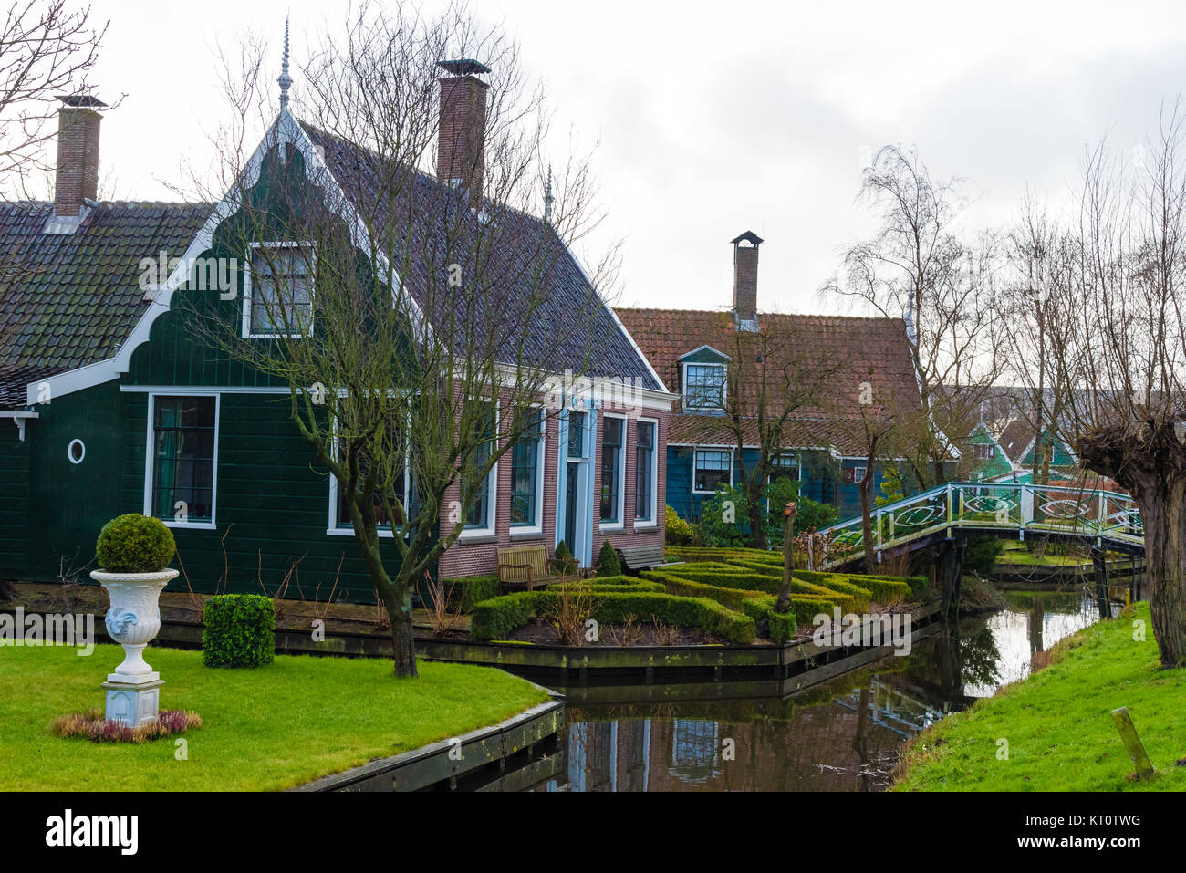 Zone rurali paesaggio olandese di Zaanse Schans village Foto Stock