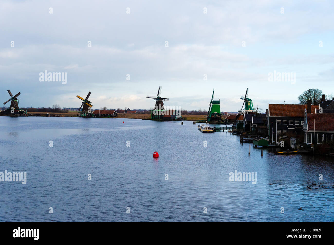Zone rurali paesaggio olandese di Zaanse Schans village Foto Stock