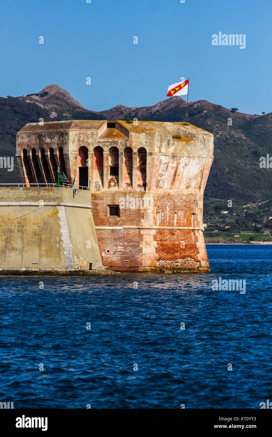 La città di Portoferraio sull'isola d'Elba italiano Foto Stock