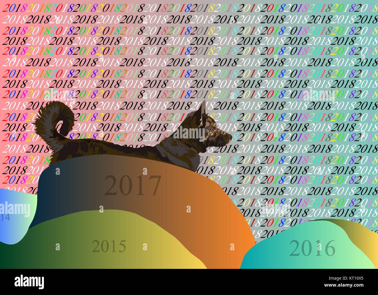 Cane digitale del 2018 Illustrazione Vettoriale
