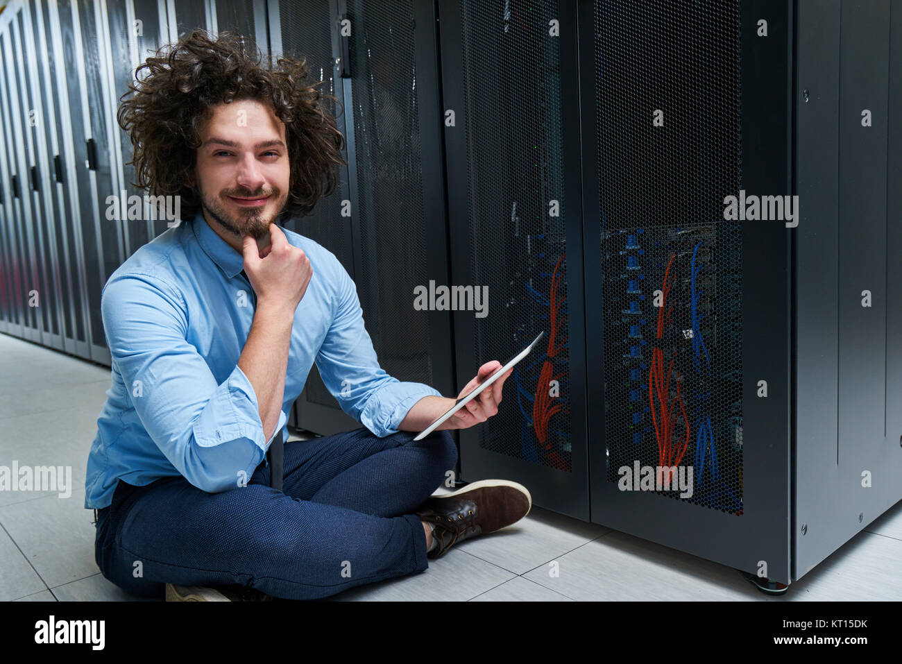 Giovani di lavoro tecnico Foto Stock