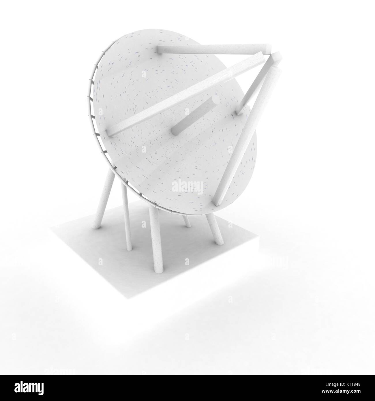 Antenna Parabolica su sfondo bianco Foto Stock