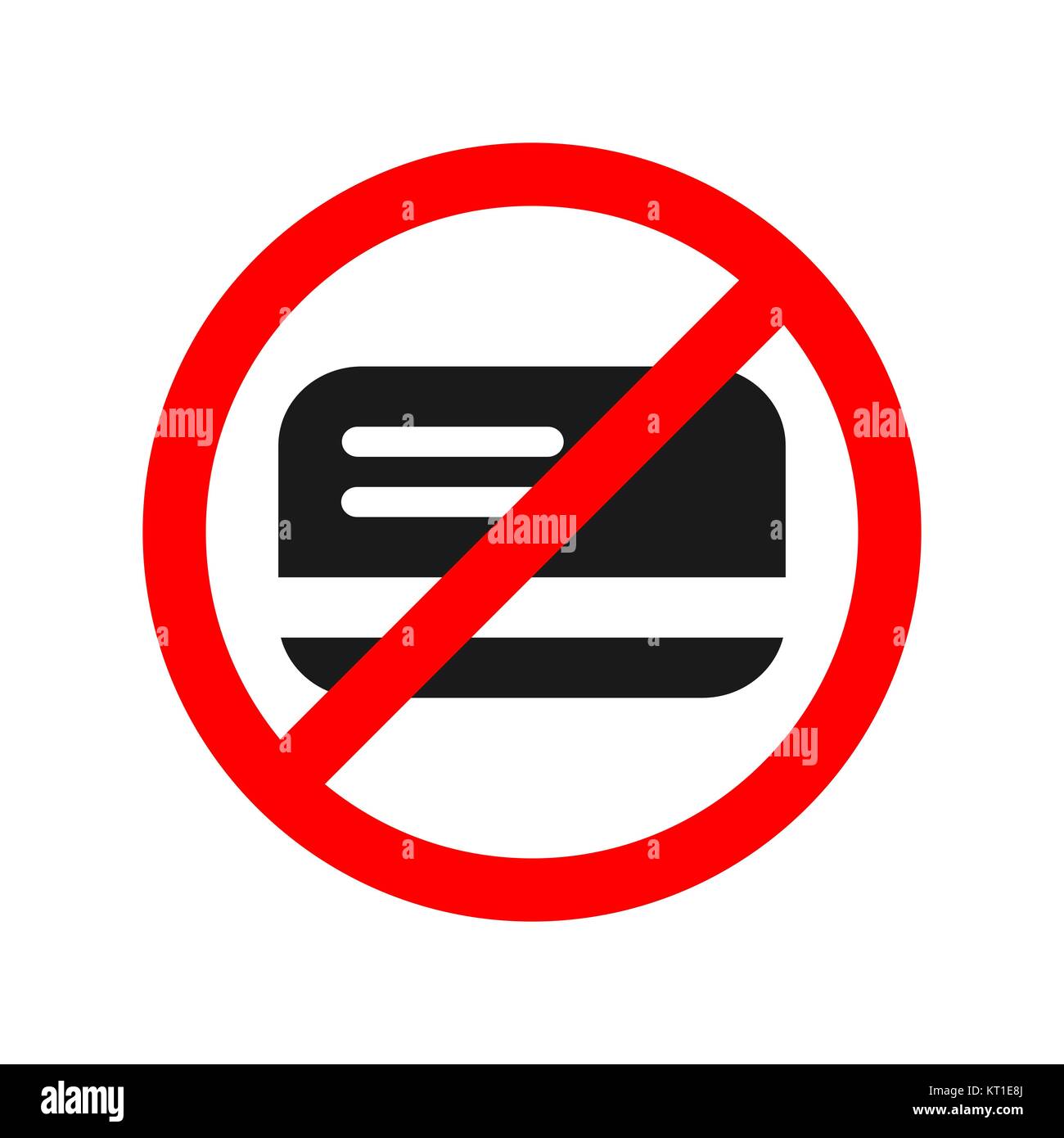 La carta non ammessi segno. Solo pagamenti in contanti. Illustrazione Vettoriale