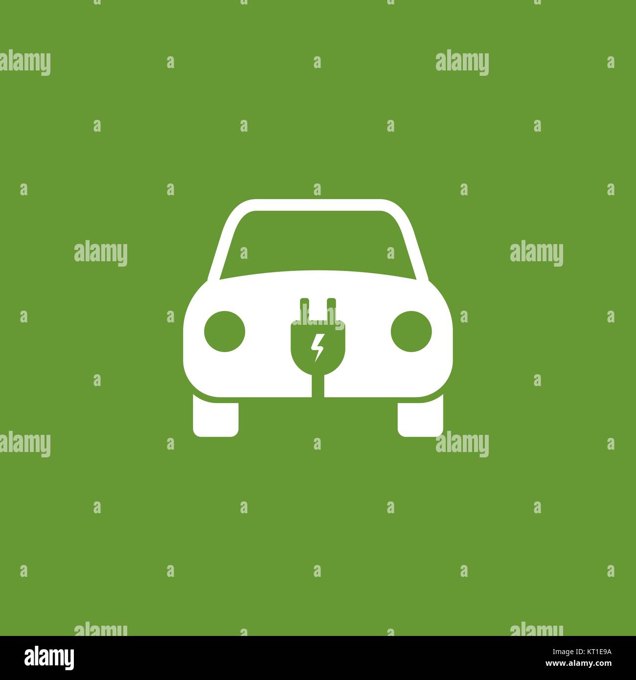 Auto elettrica icona. illustrazione vettoriale. E-car segno. Illustrazione Vettoriale