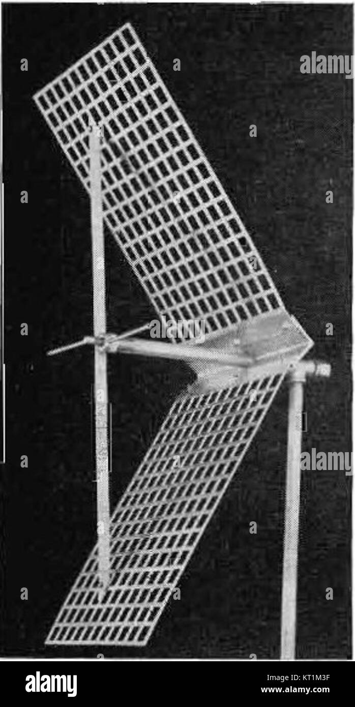 Un'antenna riflettore angolare è un tipo di antenna che utilizza una superficie riflettente per dirigere le onde radio in una direzione specifica. È comunemente utilizzato per le applicazioni di comunicazione direzionale. Foto Stock