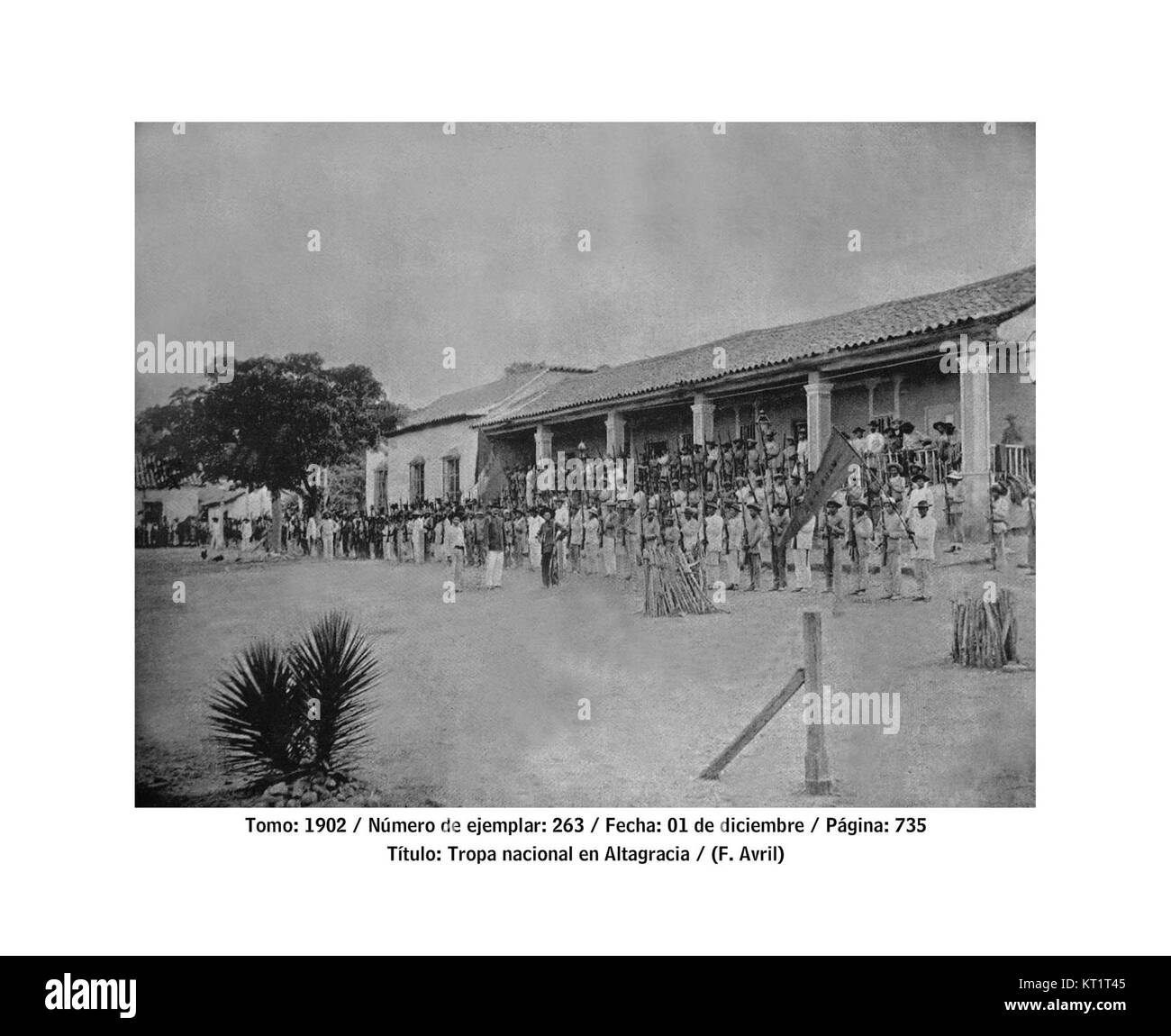 L'immagine raffigura l'esercito venezuelano ad Altagracia de Orituco, in Venezuela, nel 1902. Riflette un momento di storia militare e il ruolo delle forze armate durante l'inizio del XX secolo in Venezuela. Foto Stock