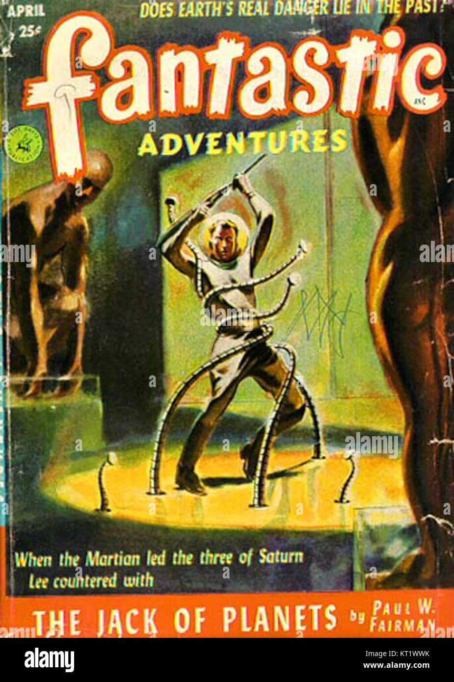 *Fantastic Adventures* è una rivista di fantascienza del 1952 conosciuta per i suoi racconti di esplorazione spaziale, vita aliena e tecnologia futuristica. La rivista rimane una parte significativa della storia della fantascienza. Foto Stock