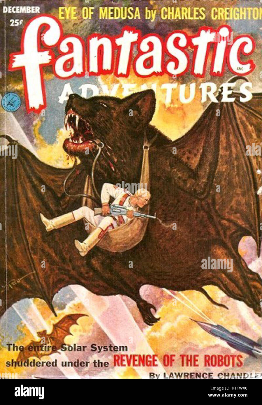 Fantastic Adventures 1952 è una rivista di fantascienza vintage, nota per le sue affascinanti storie, illustrazioni ed esplorazioni creative di temi futuristici e speculativi. È un pezzo chiave dei media di fantascienza della metà del secolo. Foto Stock