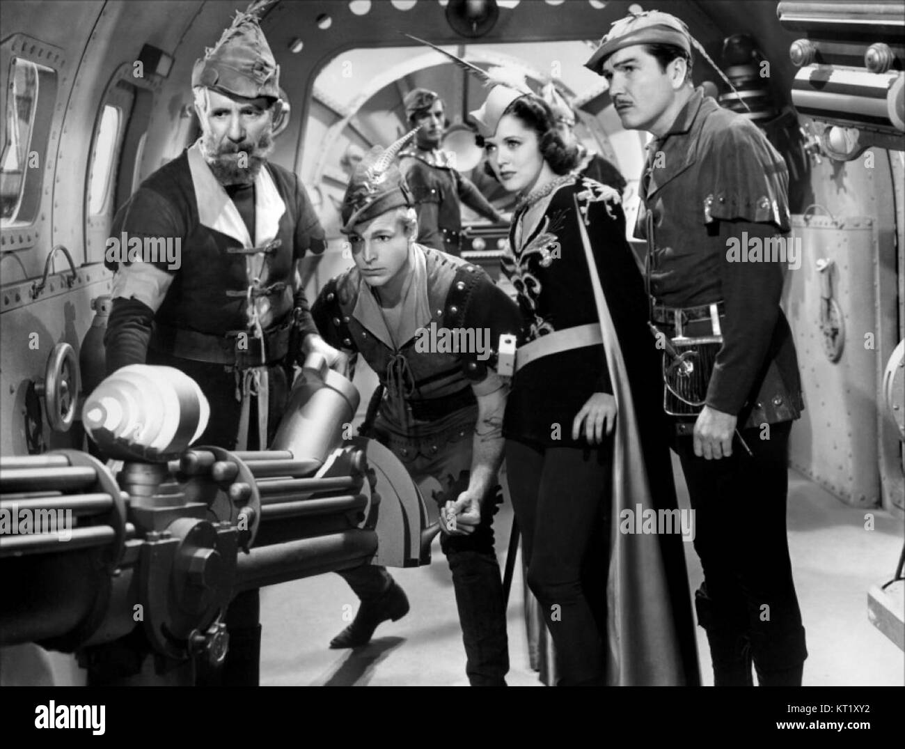 Flash Gordon Conquers the Universe è un serial cinematografico di fantascienza del 1940, che segue l'eroe Flash Gordon mentre combatte il malvagio imperatore Ming su diversi pianeti per salvare l'universo. È il terzo capitolo della serie Flash Gordon. Foto Stock