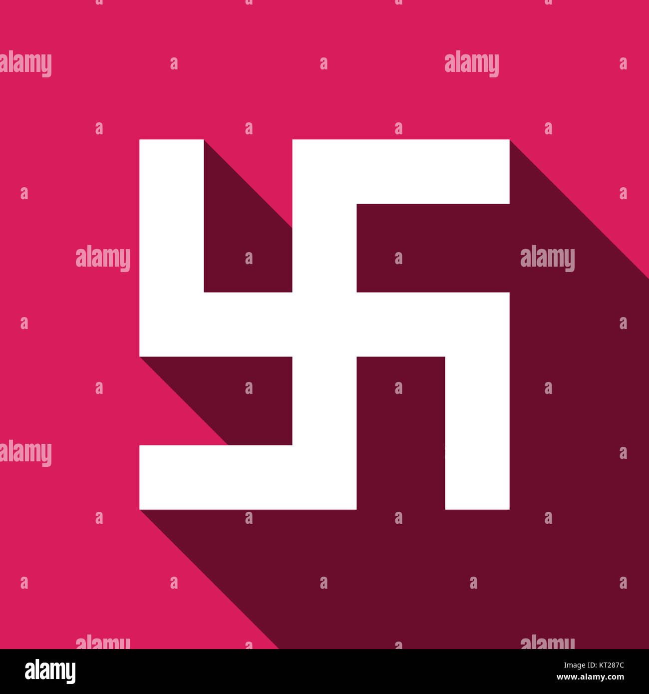 Vettore di piatto icona con la svastica Foto Stock