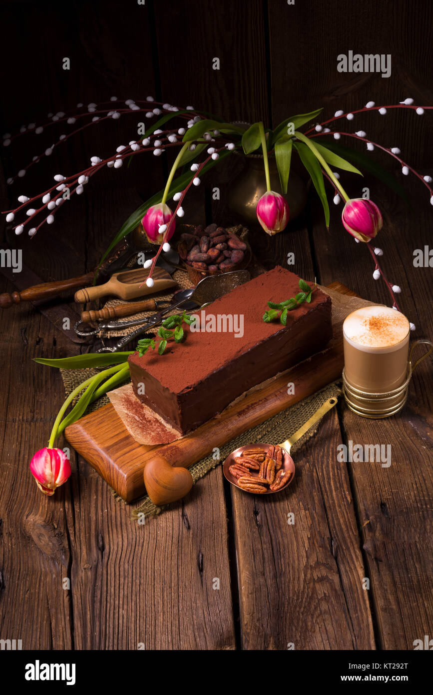 Cioccolato torta cappuccino Foto Stock
