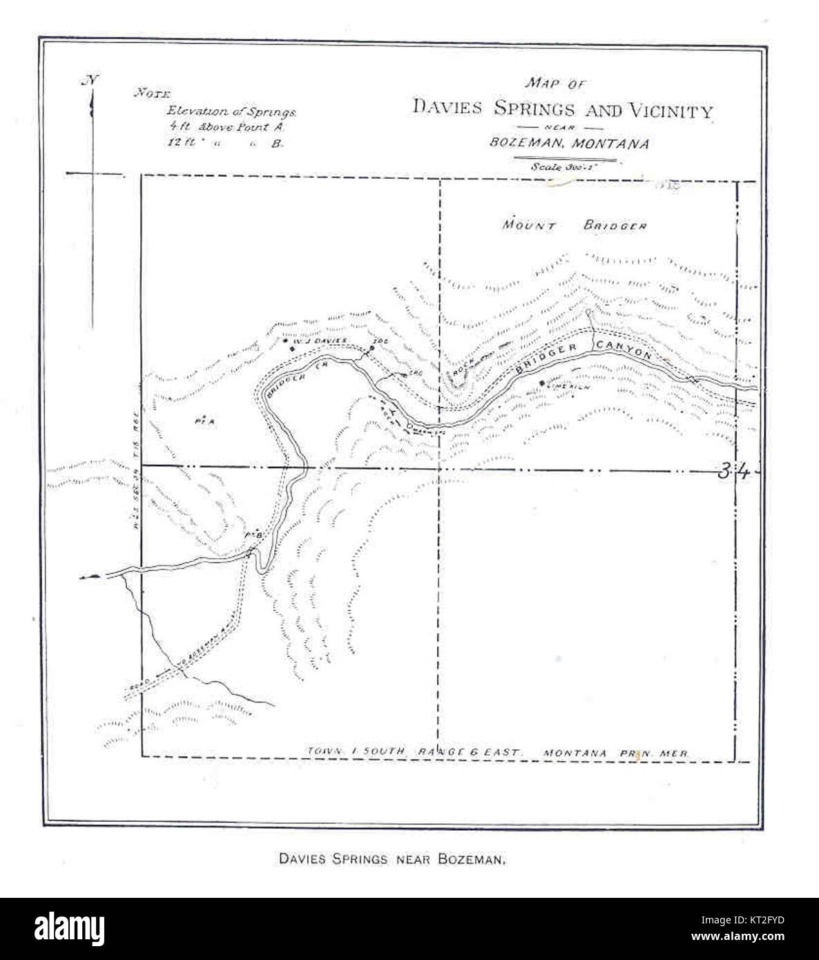 Questa immagine cattura Davies Springs, situata vicino a Bozeman, Montana, un'area conosciuta per la sua bellezza naturale e il suo significato per l'ambiente locale. Le sorgenti sono un punto di interesse nella regione. Foto Stock