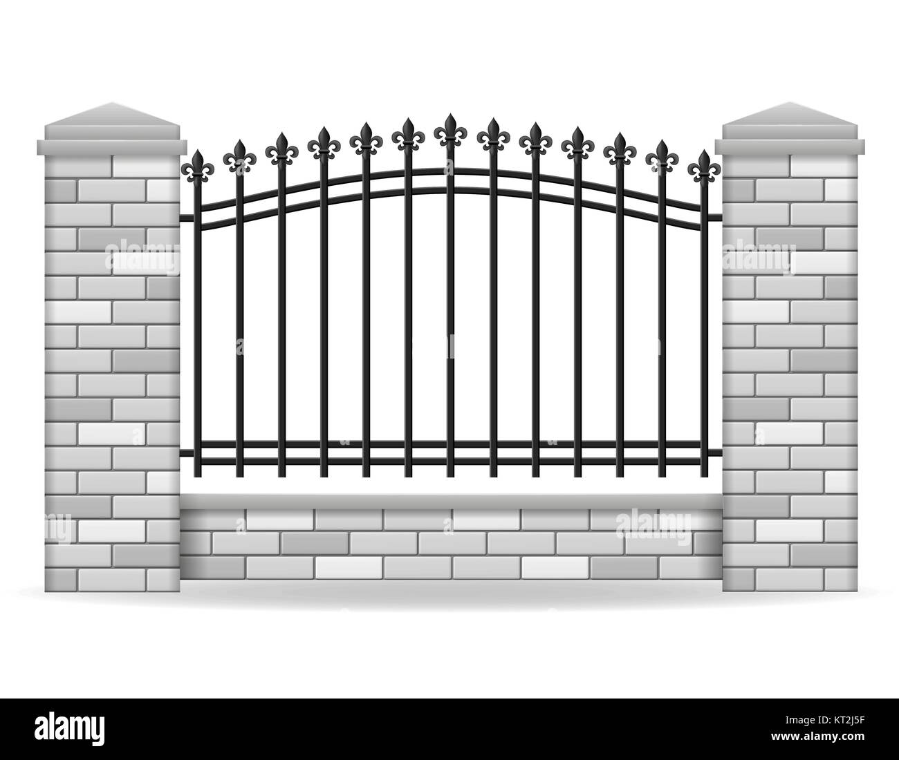 Recinzione in mattoni illustrazione vettoriale isolati su sfondo bianco Illustrazione Vettoriale Recinzione in mattoni illustrazione vettoriale isolati su sfondo bianco Illustrazione Vettoriale