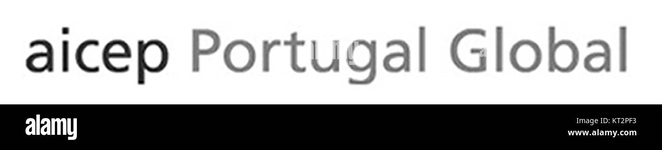 AICEP Portugal Global è l'agenzia del governo portoghese per la promozione degli investimenti e delle relazioni commerciali internazionali. Il logo rappresenta la missione dell'organizzazione di migliorare la presenza globale del Portogallo. Foto Stock