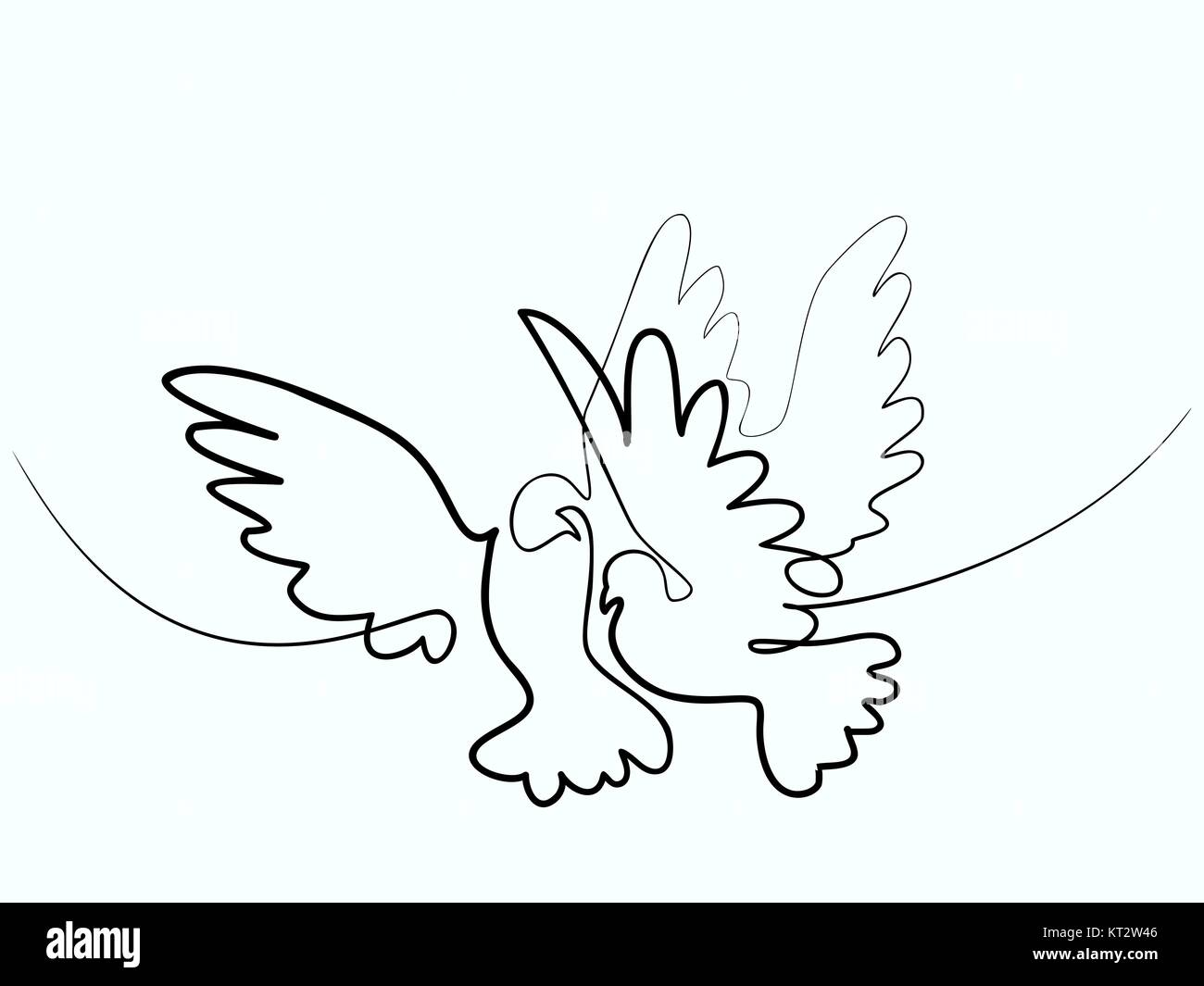 Colomba battenti due piccioni logo Illustrazione Vettoriale