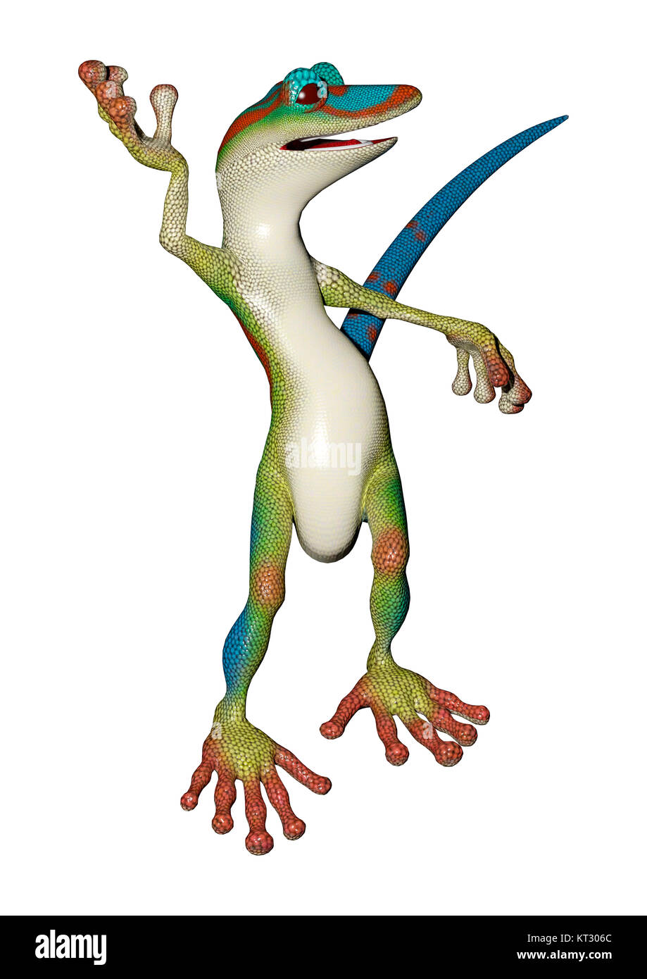 3D Rendering Gecko su bianco Foto Stock