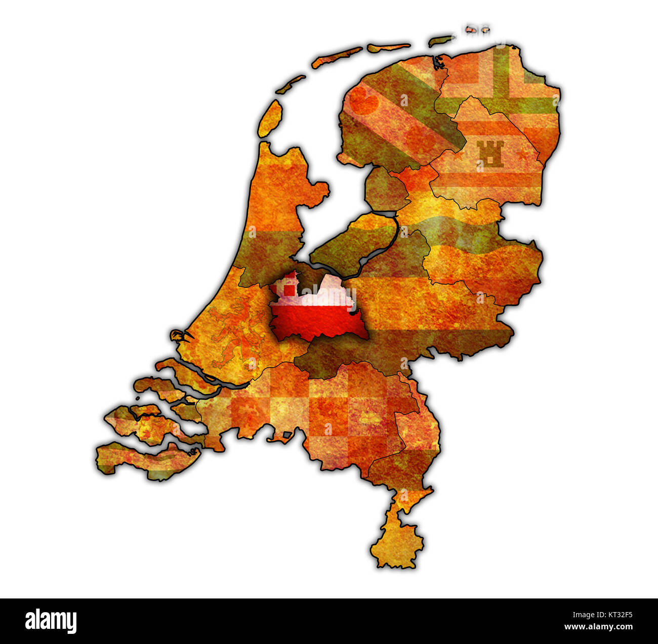 Utrecht sulla mappa delle province dei Paesi Bassi Foto Stock