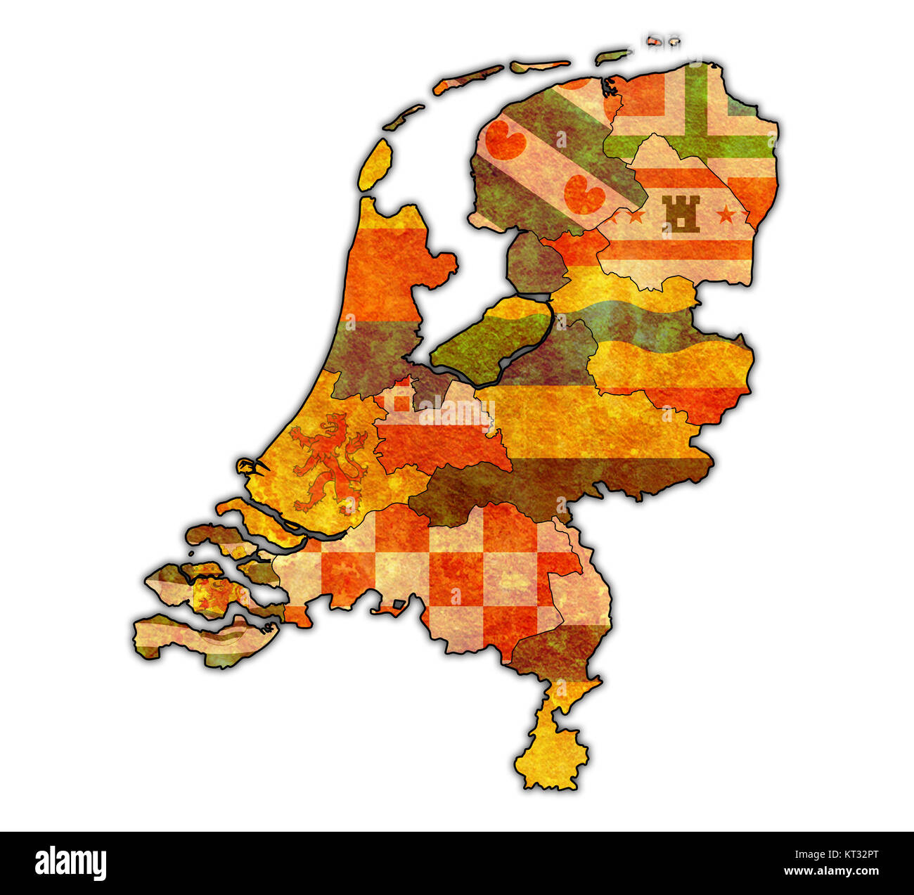 Mappa delle province dei Paesi Bassi Foto Stock