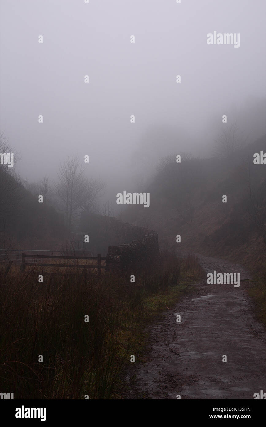 Misty le immagini atmosferiche del West Pennine Moors presi in inverno. Foto Stock