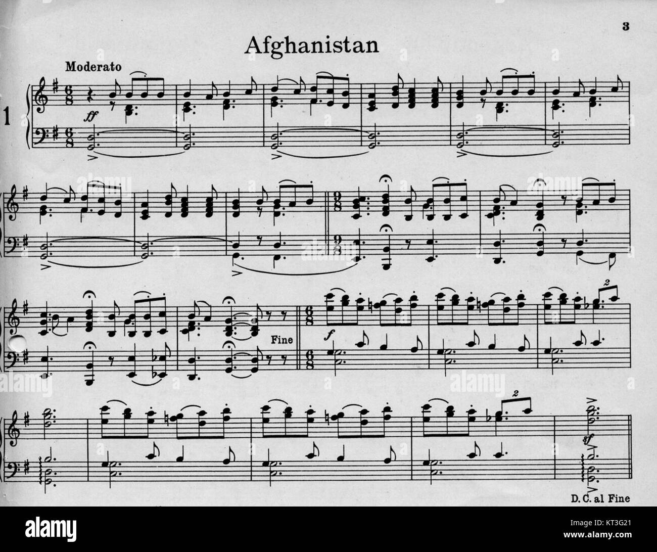 L'ex inno nazionale dell'Afghanistan, utilizzato dal 1926 al 1943, riflette la storia culturale e politica del paese durante quel periodo. La musica e i testi dell'inno sono stati significativi nel promuovere l'identità e l'unità nazionale durante un periodo di cambiamento sociale e politico. Foto Stock