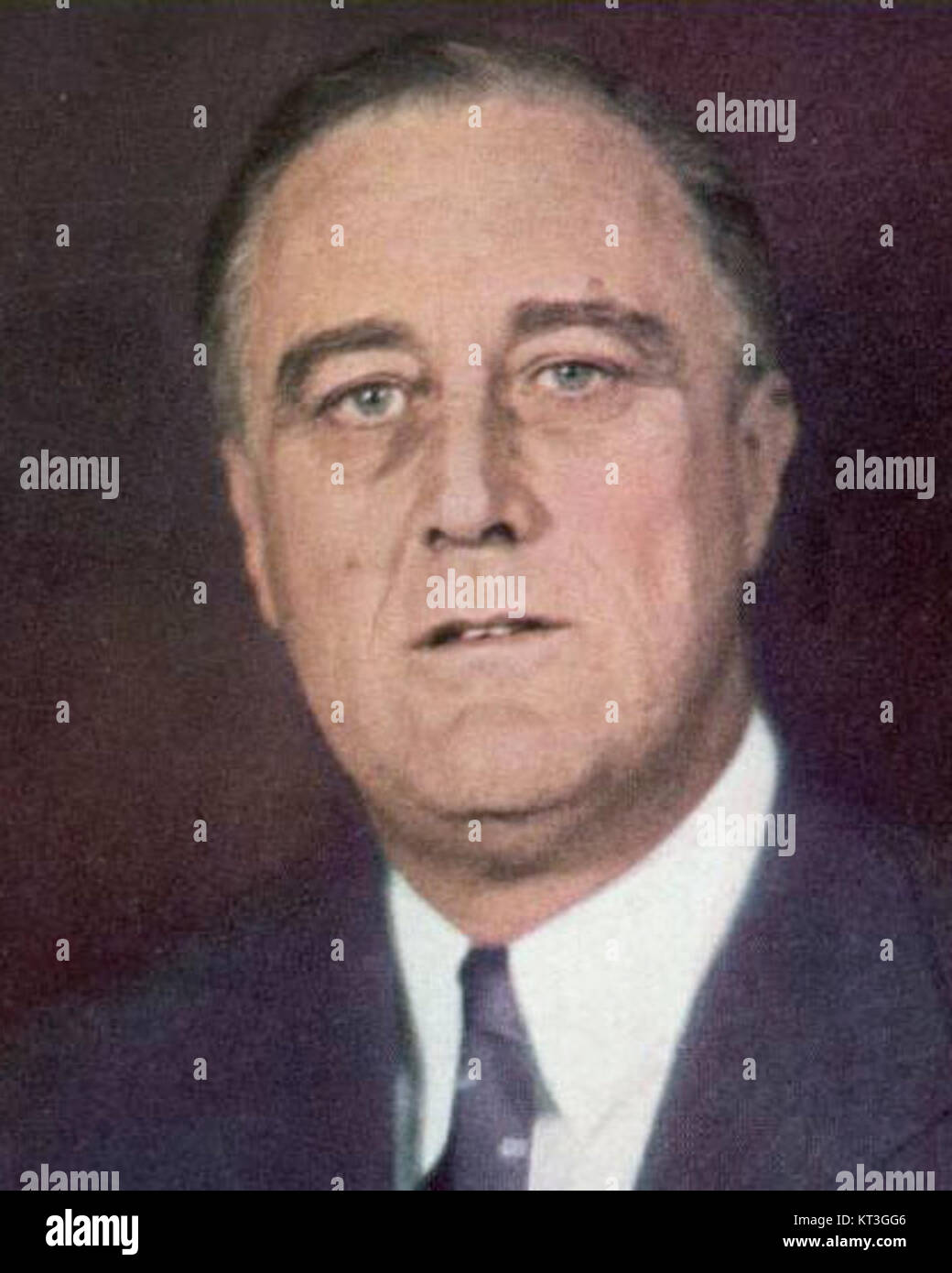 Una fotografia ritagliata a 1933 colori di Franklin D. Roosevelt, scelto come uomo dell'anno DEL TEMPO, che mette in evidenza la sua leadership politica durante la grande depressione. Foto Stock
