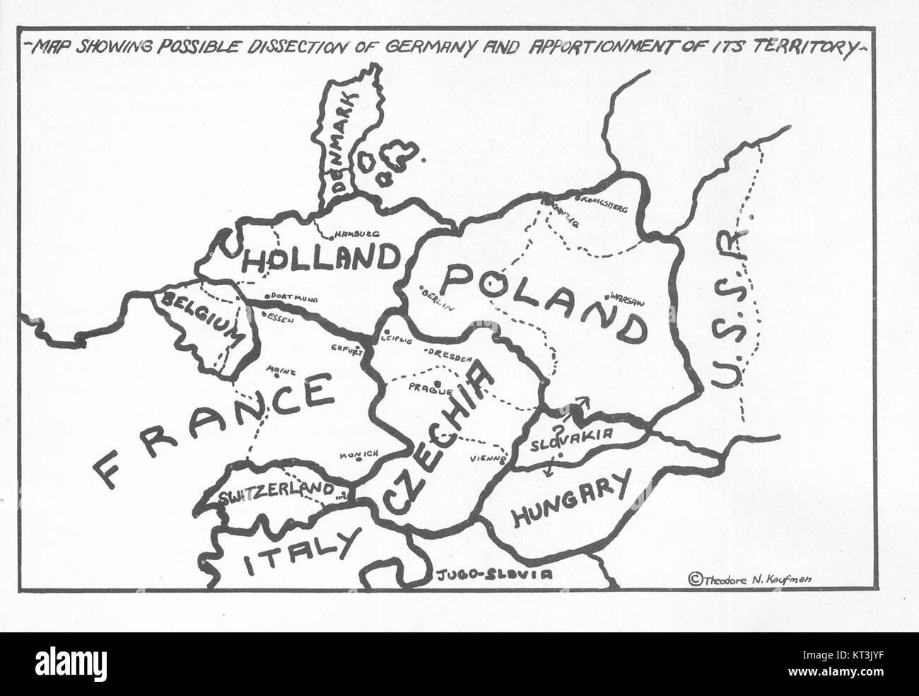Germany Must Perish è un opuscolo controverso e anti-tedesco pubblicato nel 1941 da Theodor N. Kaufman. Sostenne lo sterminio del popolo tedesco durante la seconda guerra mondiale, ed è stato ampiamente criticato per le sue opinioni estreme e la sua promozione dell'odio razziale. Foto Stock