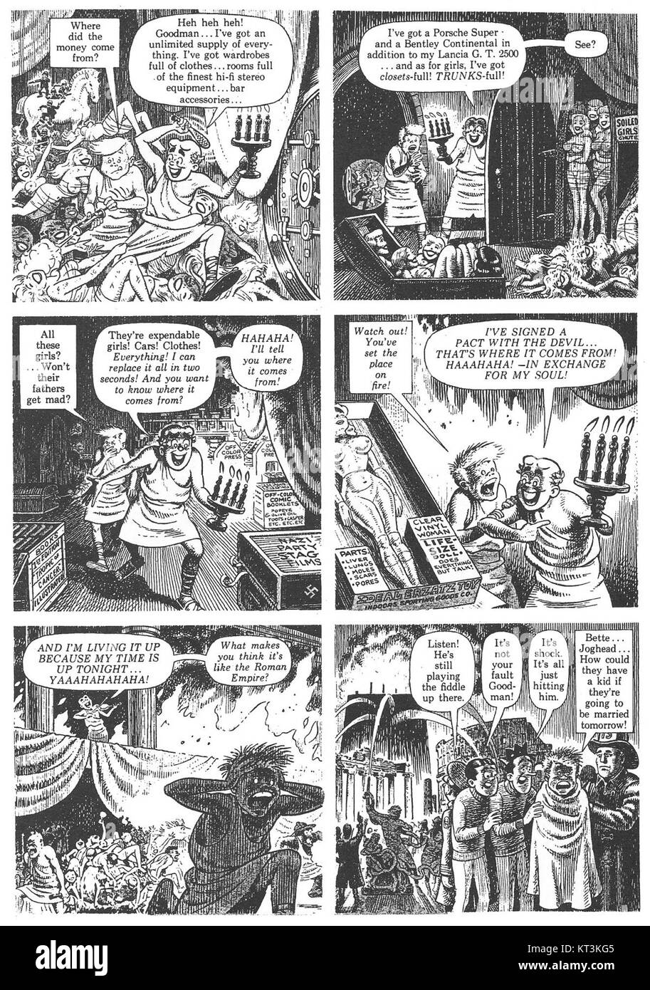 Questa immagine è tratta dalla rivista Playboy, con Goodman Goes Playboy a pagina 6. La pubblicazione presenta articoli, fotografie e contenuti relativi alla cultura popolare, all'intrattenimento e allo stile di vita. Foto Stock