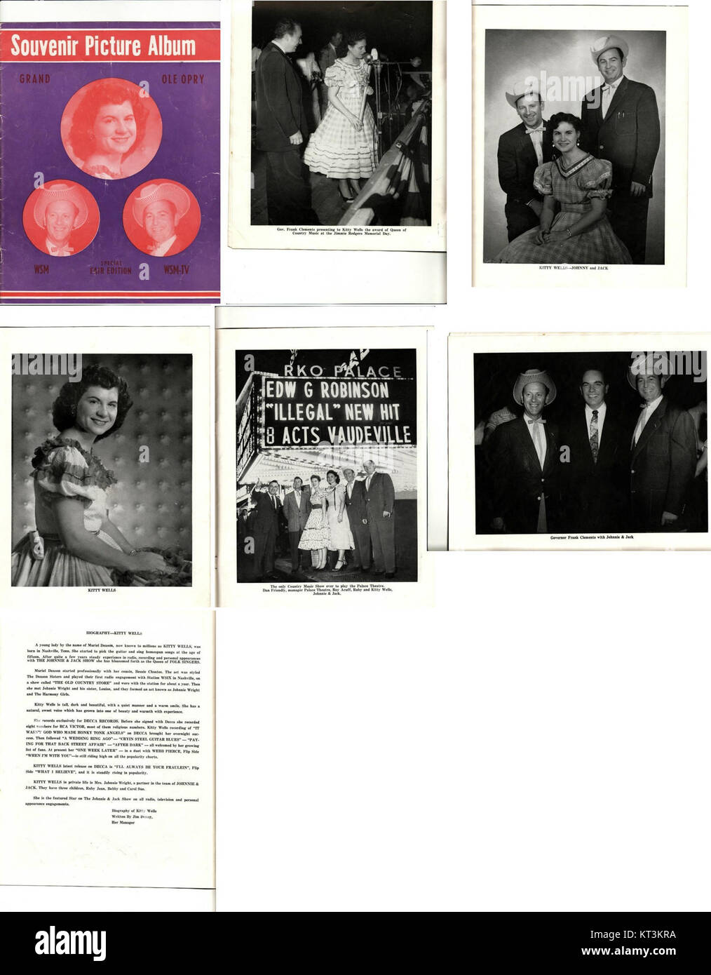 L'album ricordo Grand Ole Opry del 1957 circa offre uno sguardo nostalgico a uno dei luoghi più iconici della musica country, catturando artisti, eventi e l'atmosfera culturale del tempo. Foto Stock