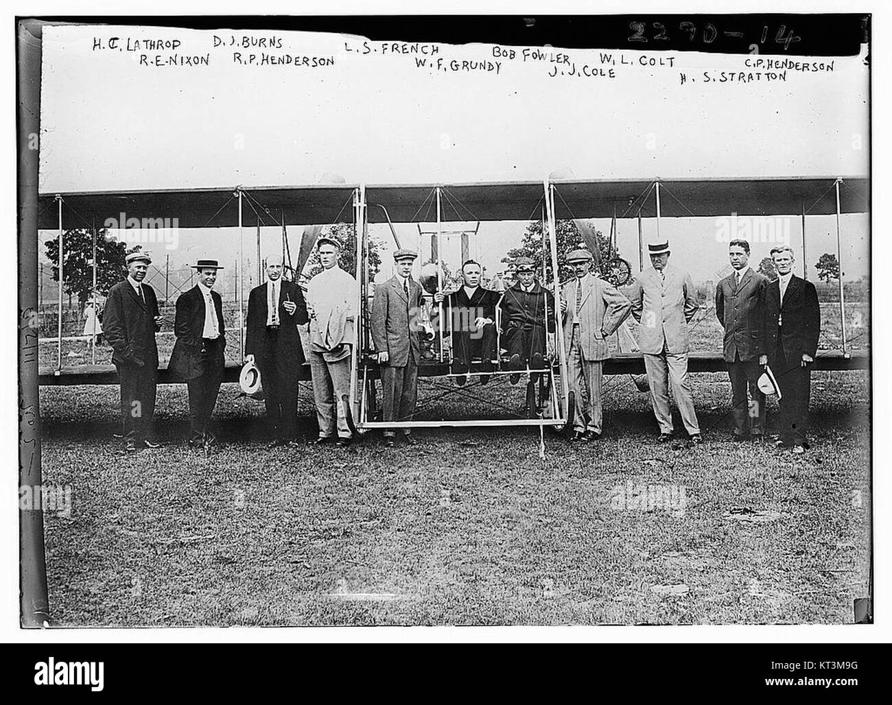 H.C. Lathrop, D.J. Burns, R.E. Nixon, R.P. Henderson, L.S. Francese, W.F. Grundy, Bob Fowler, J.J. Cole, W.L. Colt, C.P. Henderson e H.S. Stratton Foto Stock